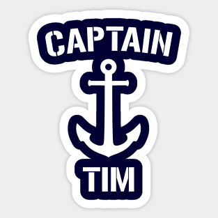 Nautical Captain Tim Personalized Boat Anchor Sticker